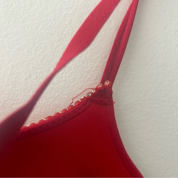 Sentiments Red  Rhinestone Bra - Picture 7 of 7